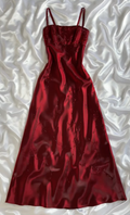 Burgundy Beaded Strappy Midi Dress