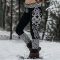 Vintage Viking Pattern Art Cozy Leggings