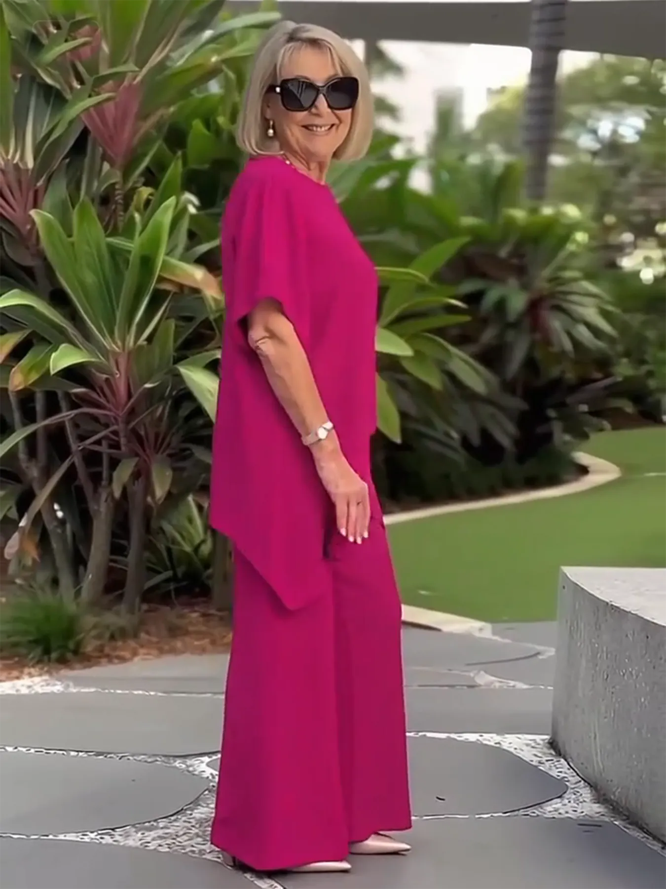 Elegant Double-layer Top and Pants Two-piece Set