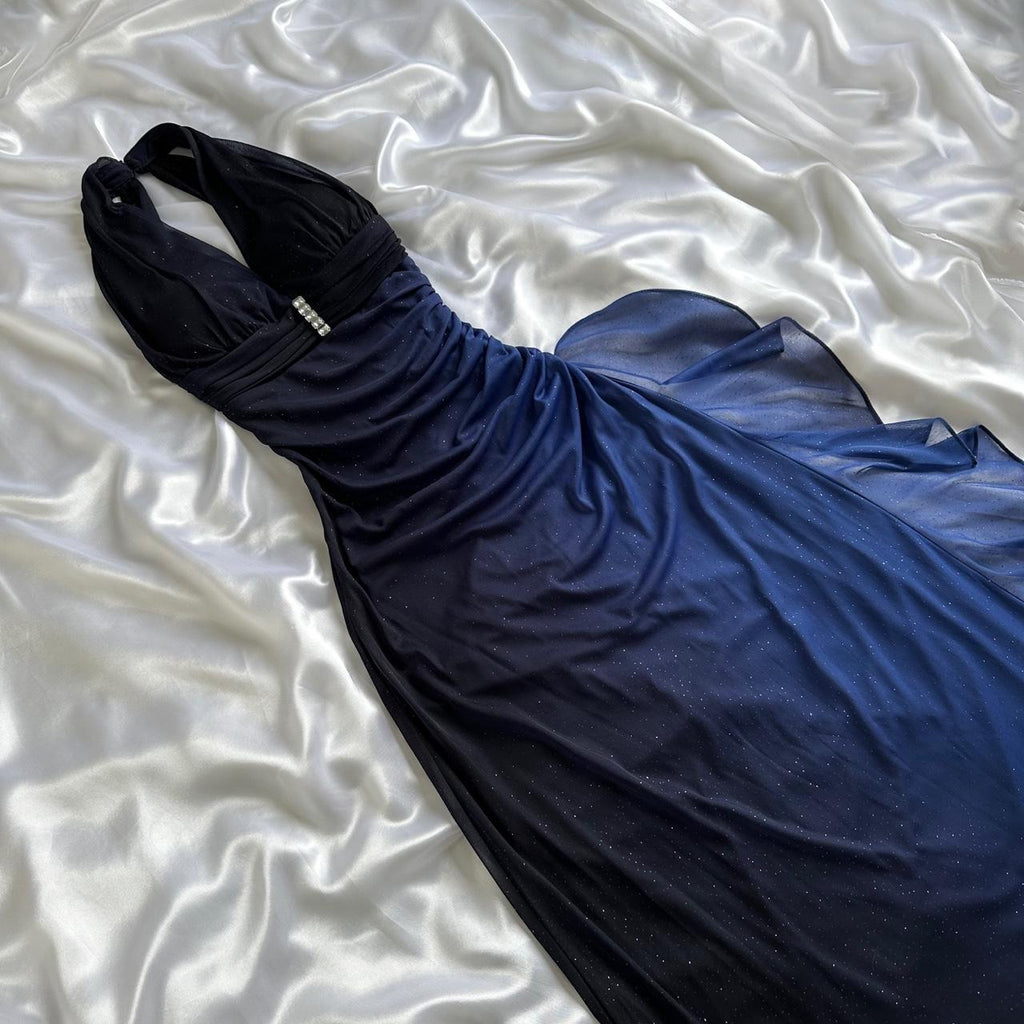 Betsy & Adam Women's Black and Blue Dress