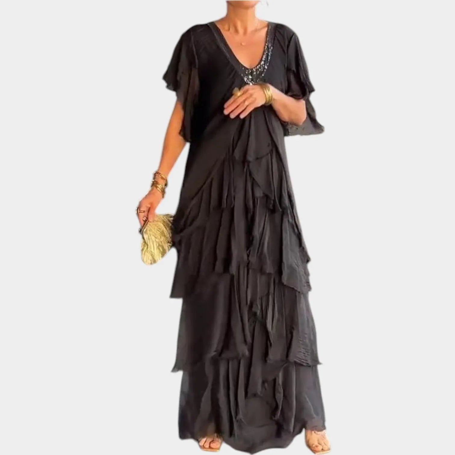 Elegant Ruffle Maxi Dress