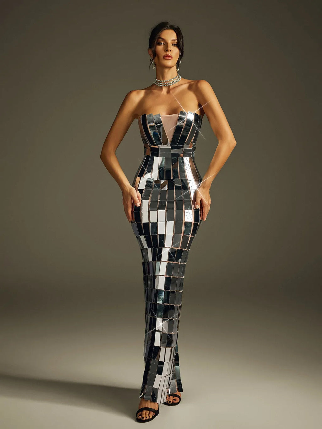 Haelys Strapless Acrylic Maxi Dress