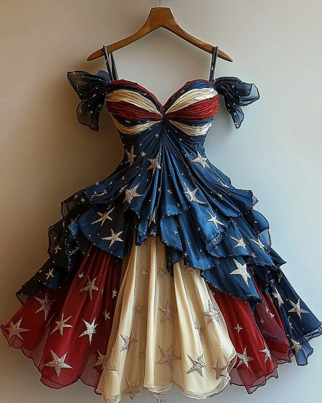 Summer Casual Independence Day Themed Dress 326a