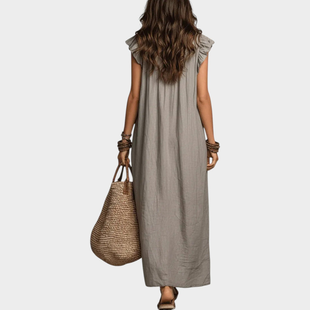Ruffle Detail Relaxed Maxi Dress