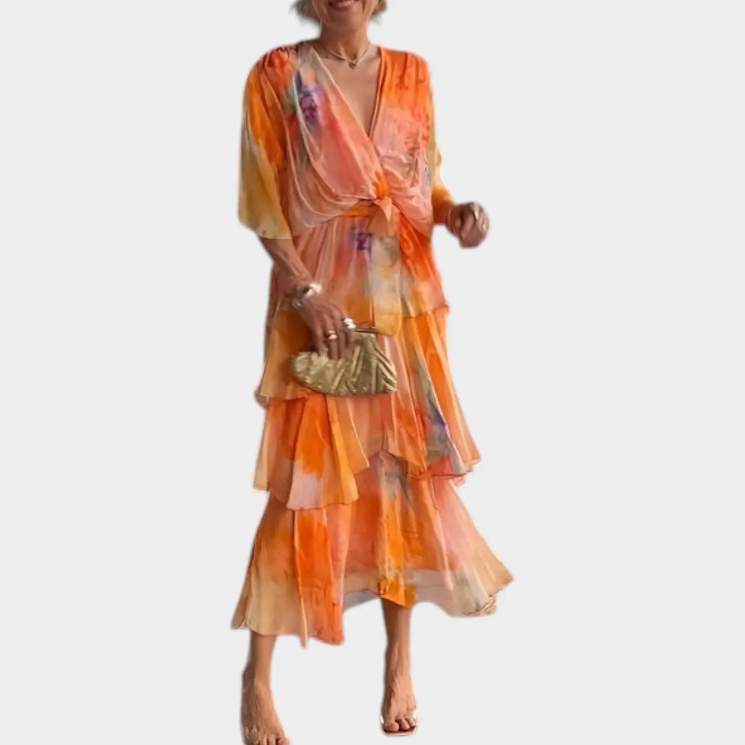 Romantic Watercolor Maxi Dress