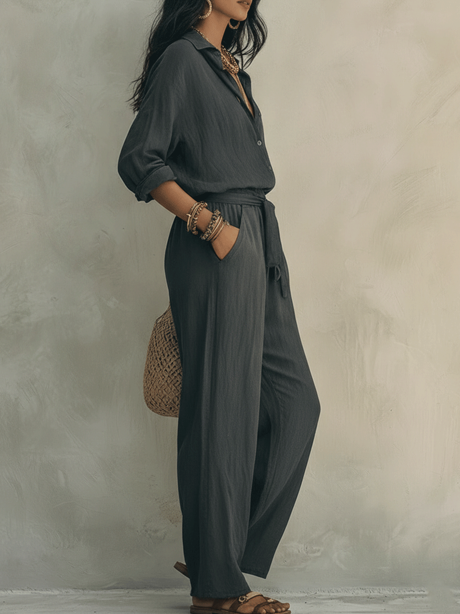 Elegant Relaxed Vacation Midnight Grey Set