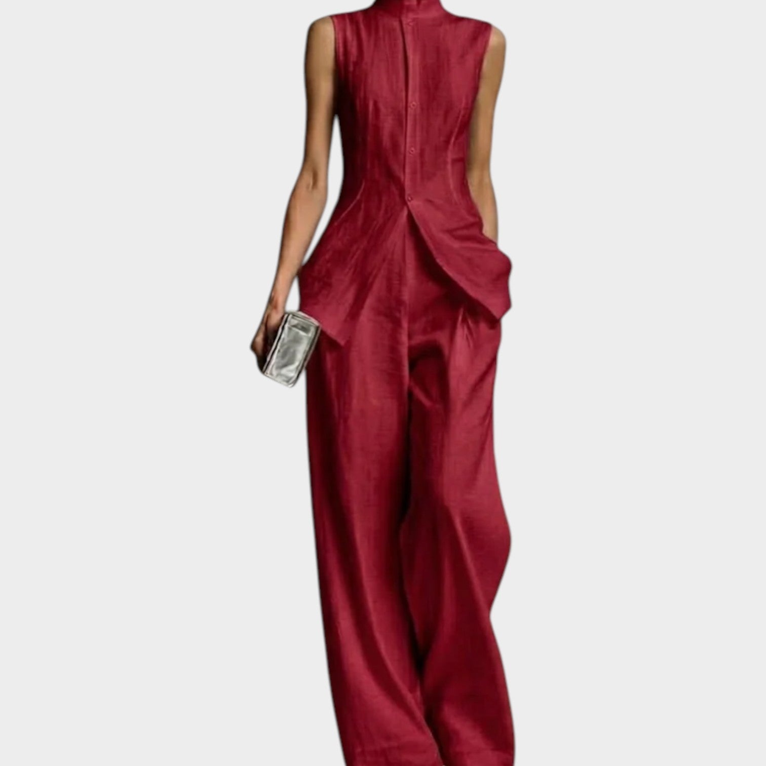 Structured High-Neck Tailored Set