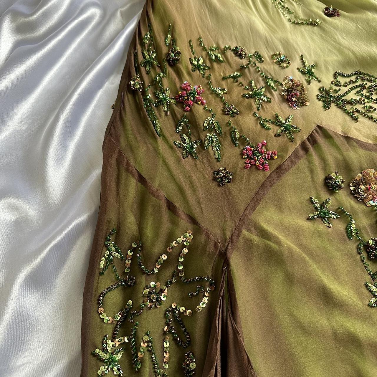 Women's Green and Brown Dress