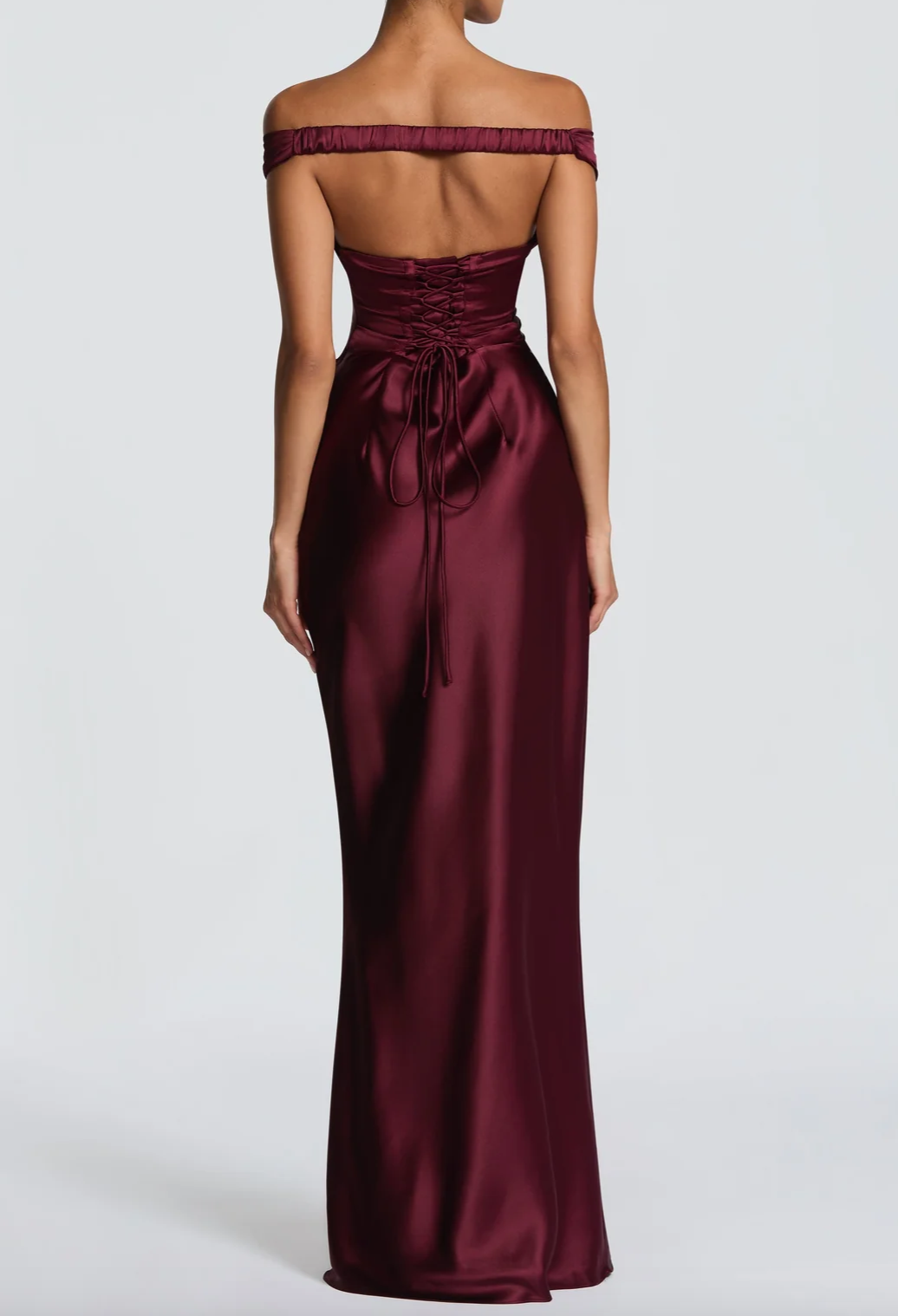 Burgundy Satin Mermaid Evening Maxi Dress Collection