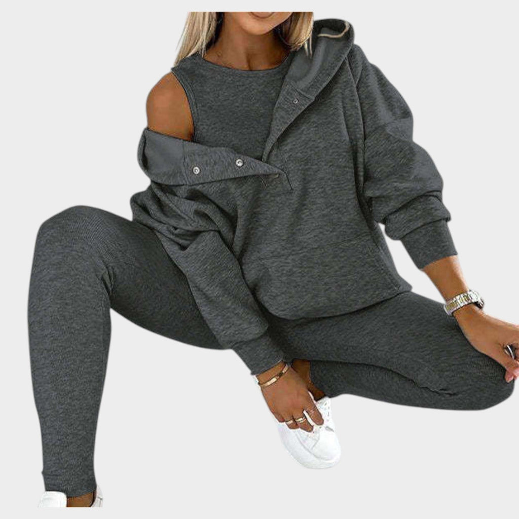 Three-Piece Ribbed Lounge Set