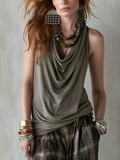Bohemian Gray Draped Top