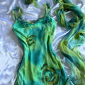 Women's Green and Brown Dress