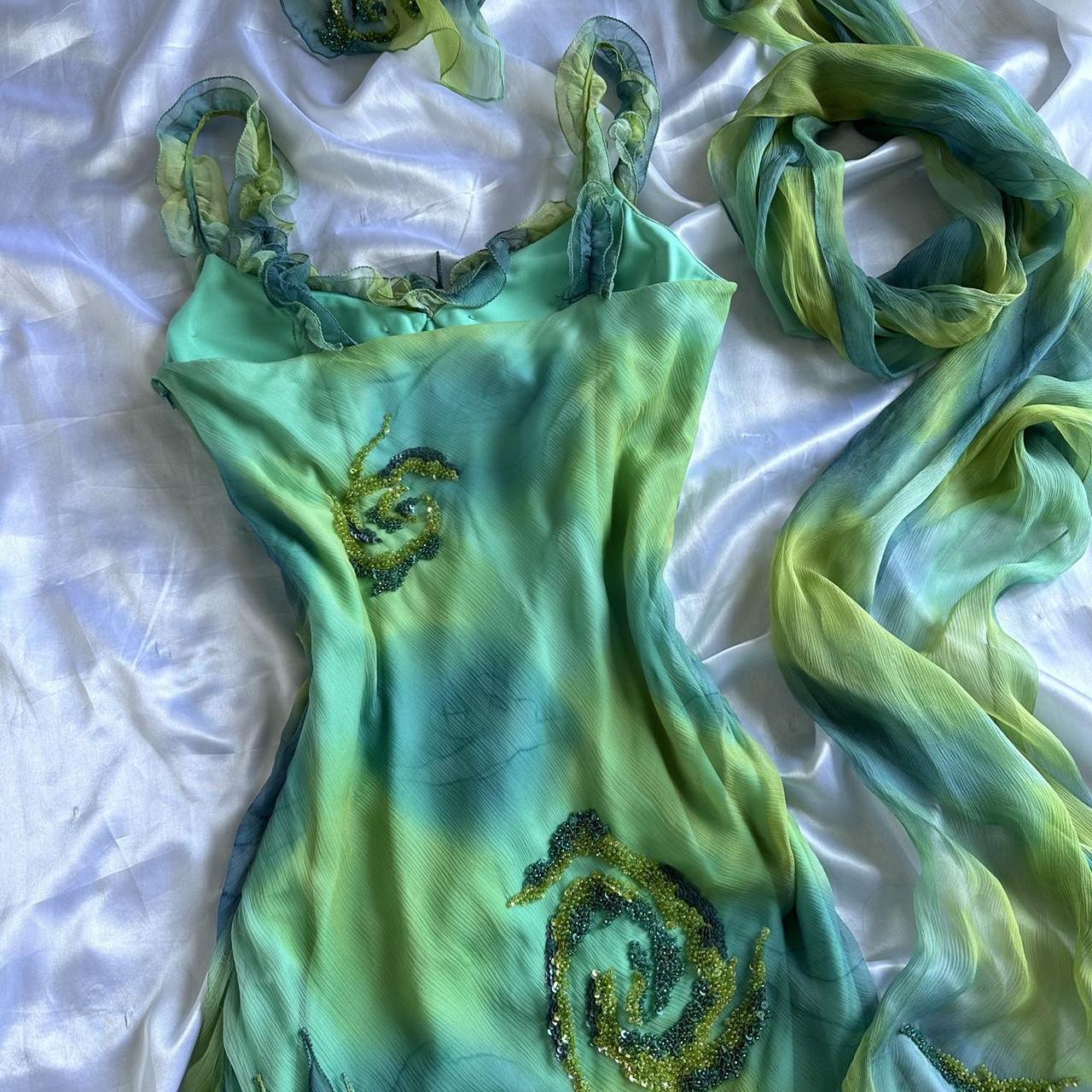 Women's Green and Brown Dress