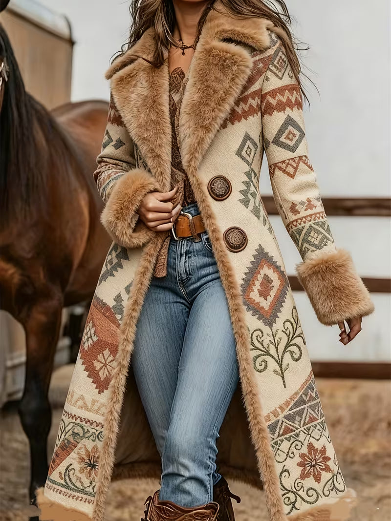 Denim Women's Western Retro Coat Plush Autumn And Winter Warm Coat