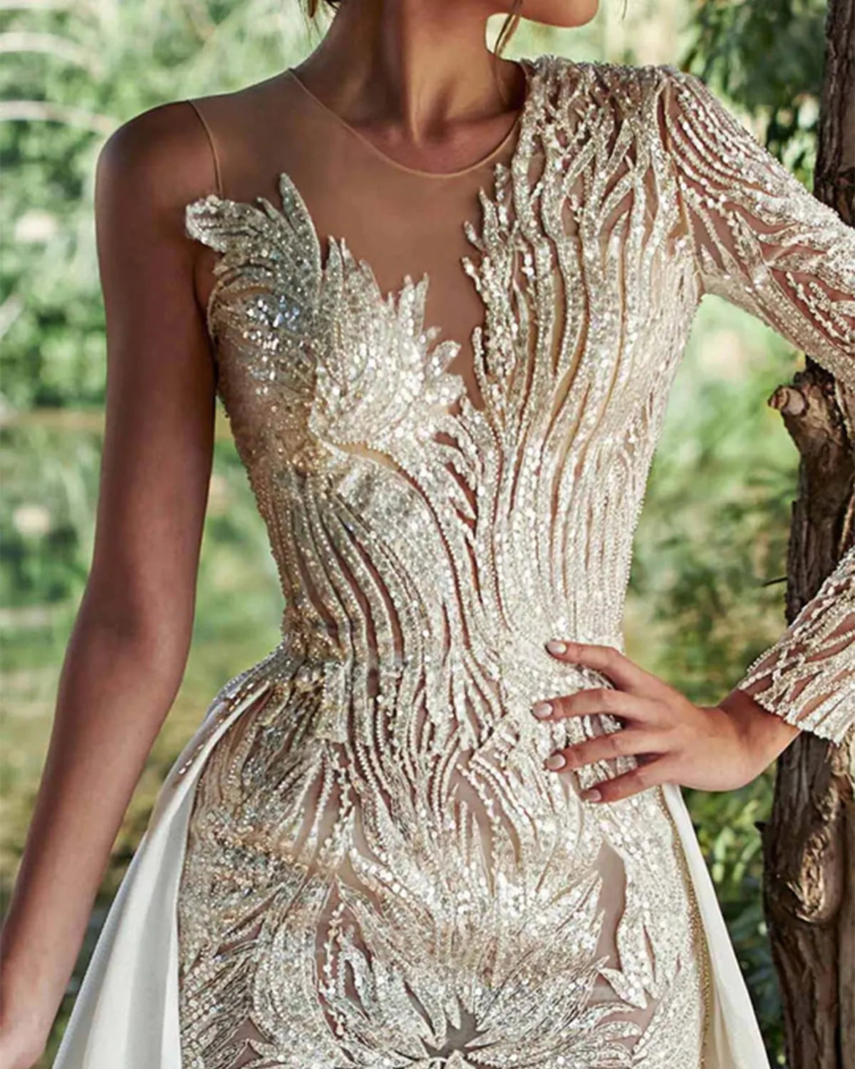 Sexy V-neck Sequin Mesh Dress
