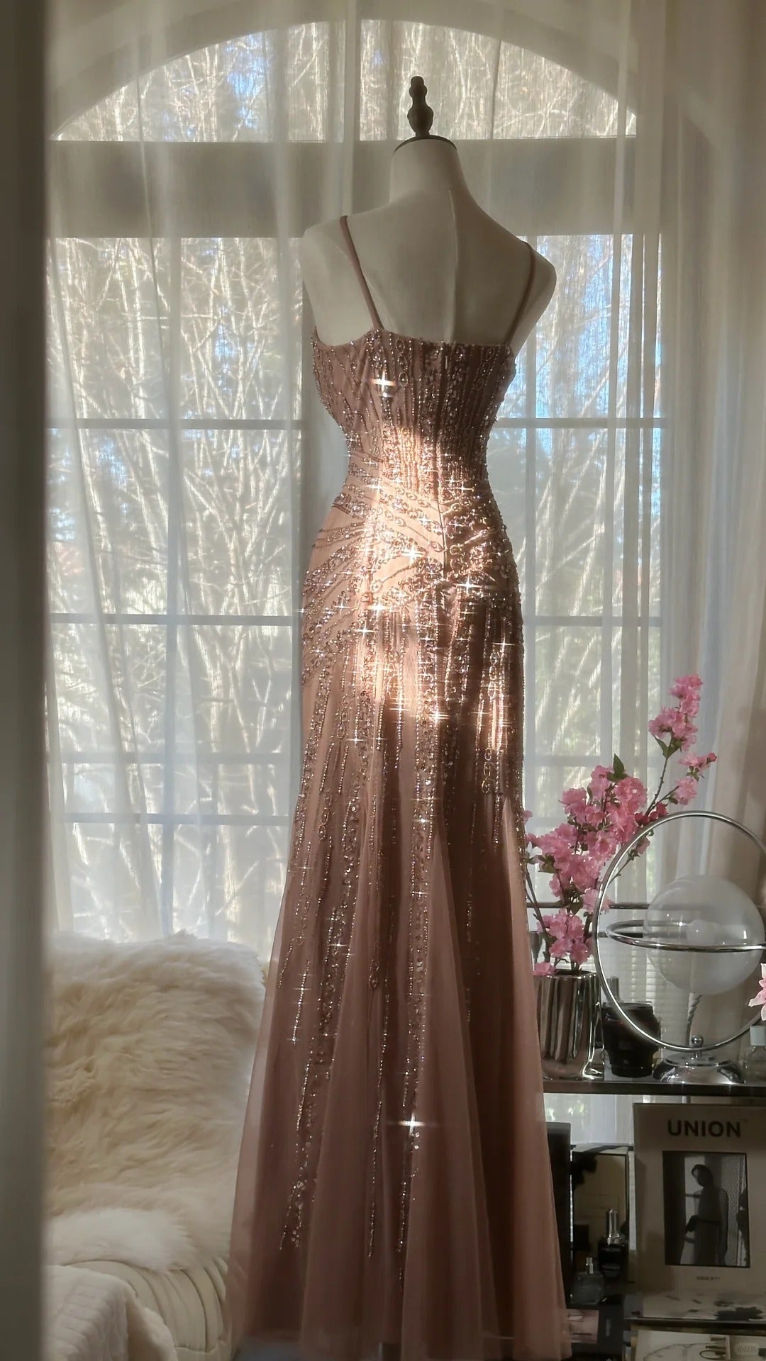 Vintage Champagne Evening Dresses, Sleeveless Long Party Gowns  25518