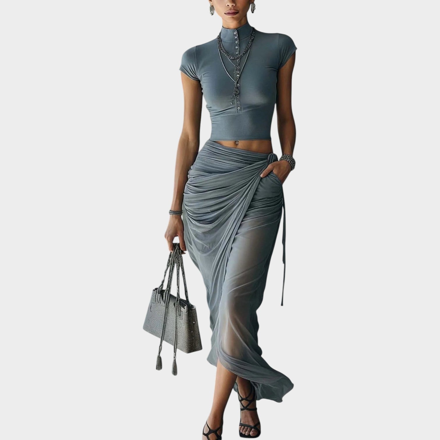 Draped Two-Piece Set