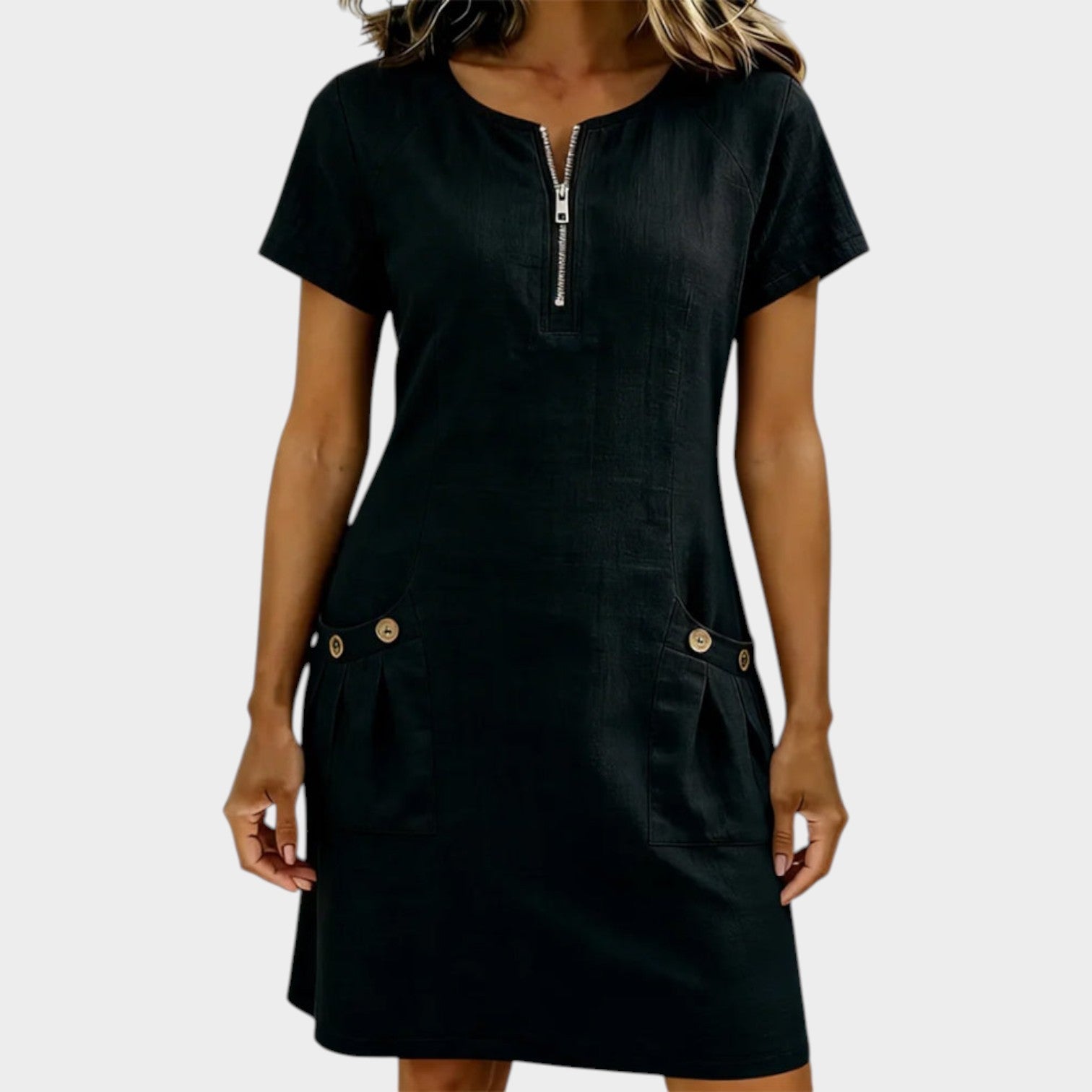 Everyday Zip-Front Mini Dress