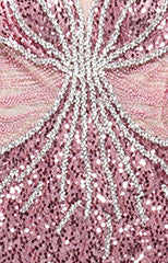 Long Sleeve Bardot Crystal Sequin Maxi Dress Pink