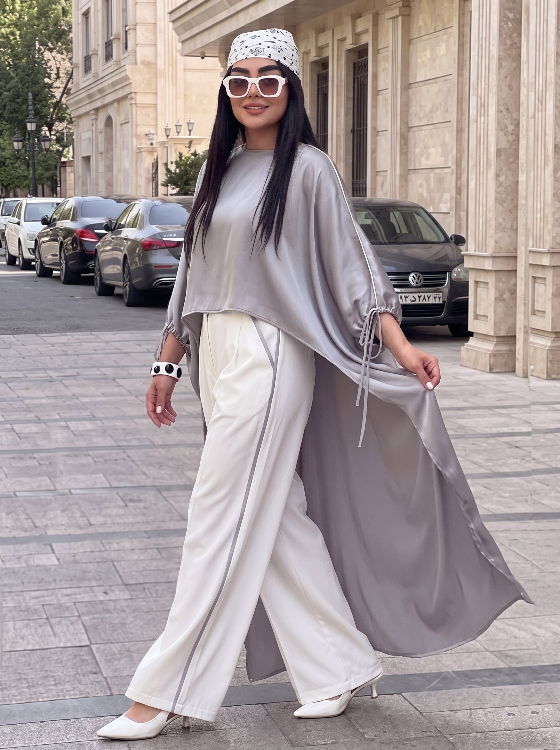 Solid Color Drawstring Loose High-low Round-neck Blouses&shirts Tops