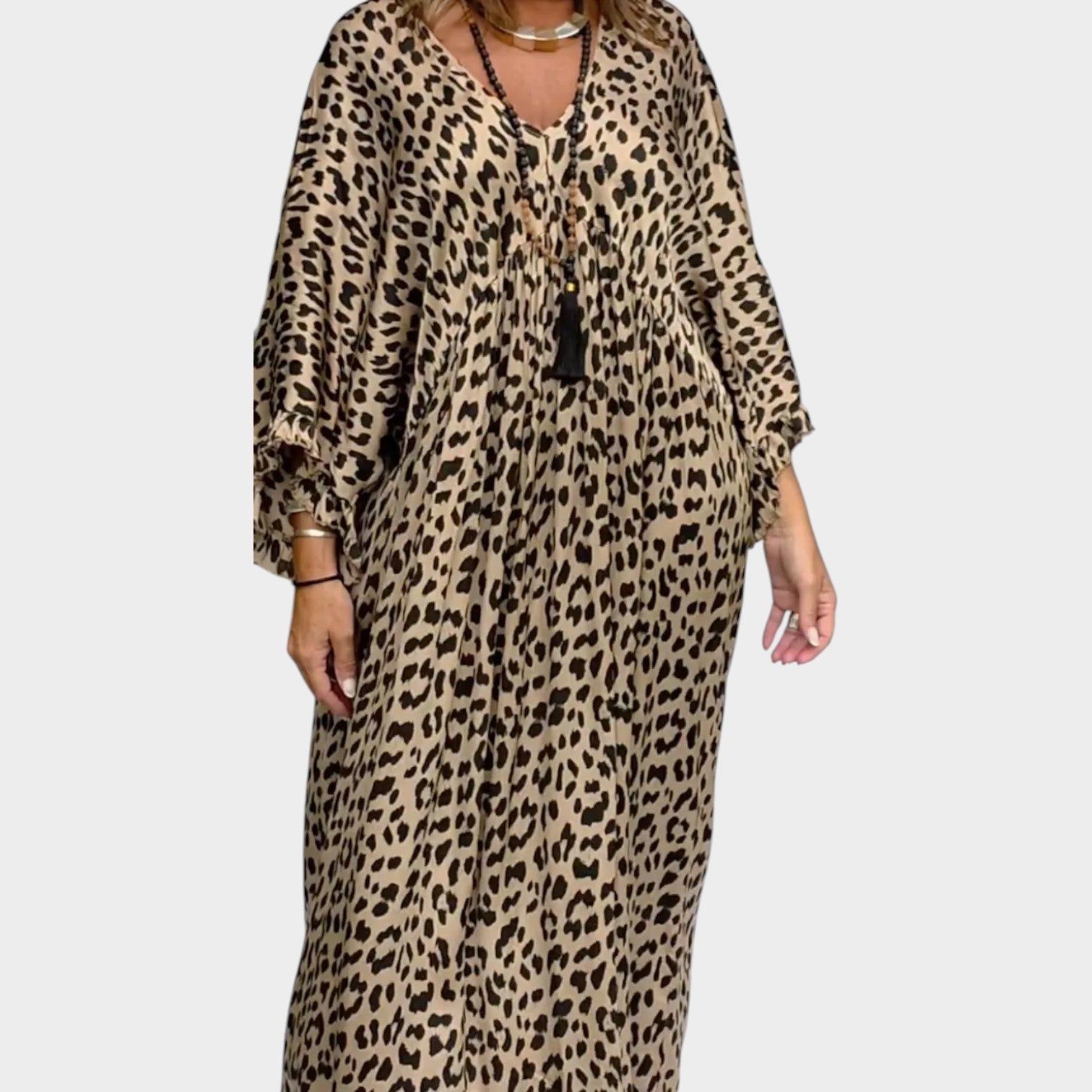 Effortless Boho Leopard Maxi Dress