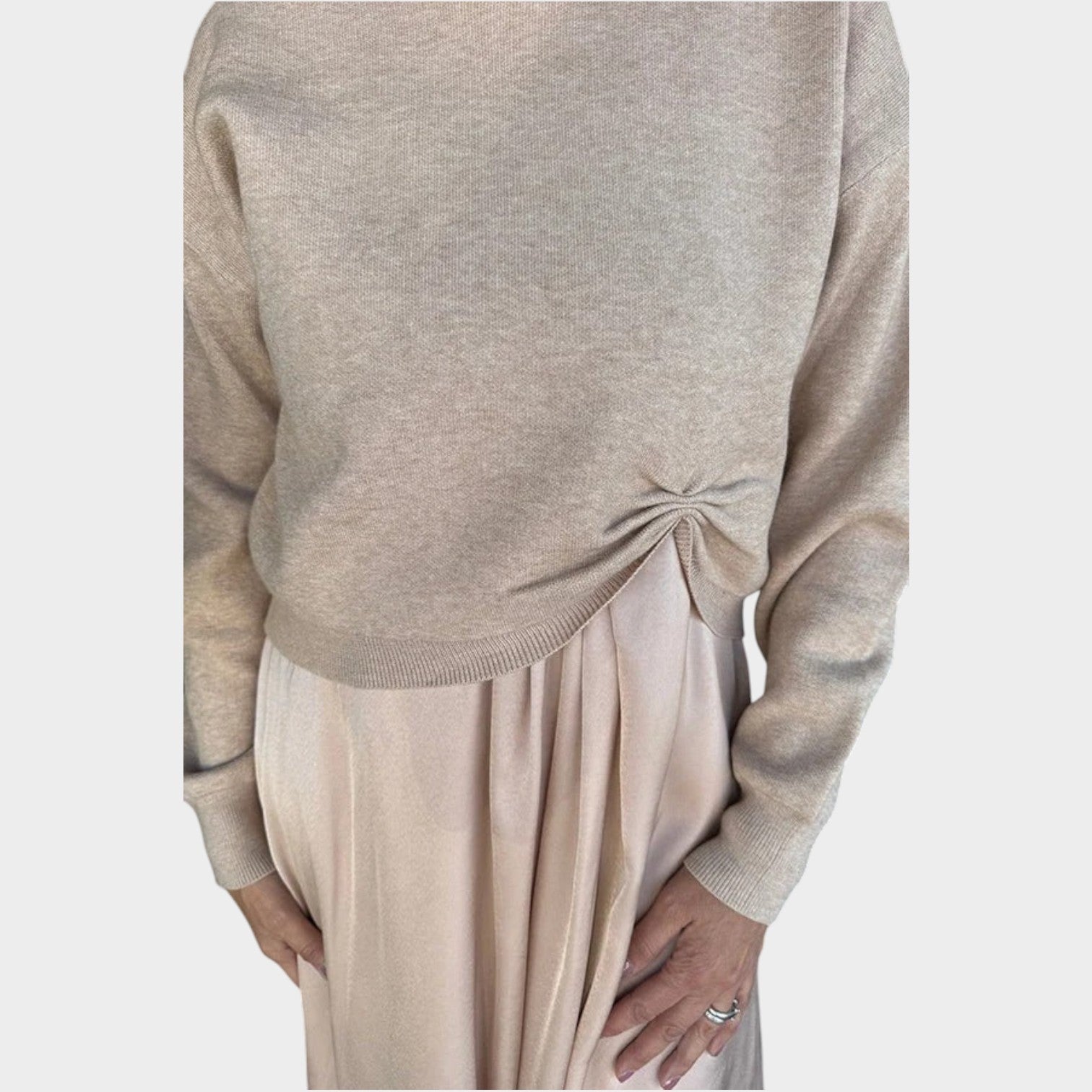 Soft Knit Twist Midi Dress