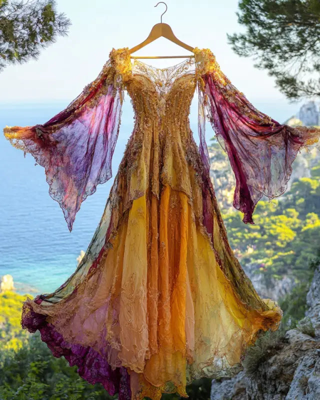 Summer Holiday Ruffle Lace Contrast Dress 04e1