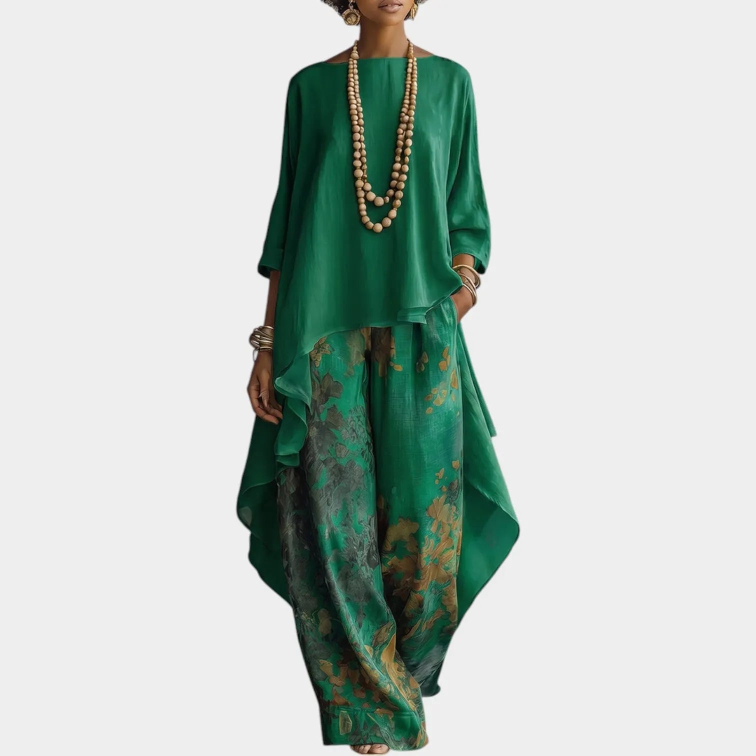 Flowy Printed Two-Piece Lounge Set