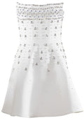 Crystal Strapless A Line Dress White