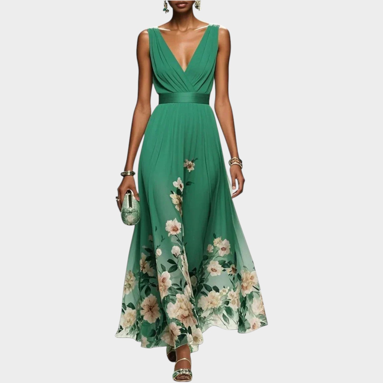 Elegant Flow Floral Maxi Dress
