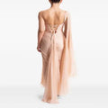 🌸 Abito monospalla rosa antico in chiffon plissettato