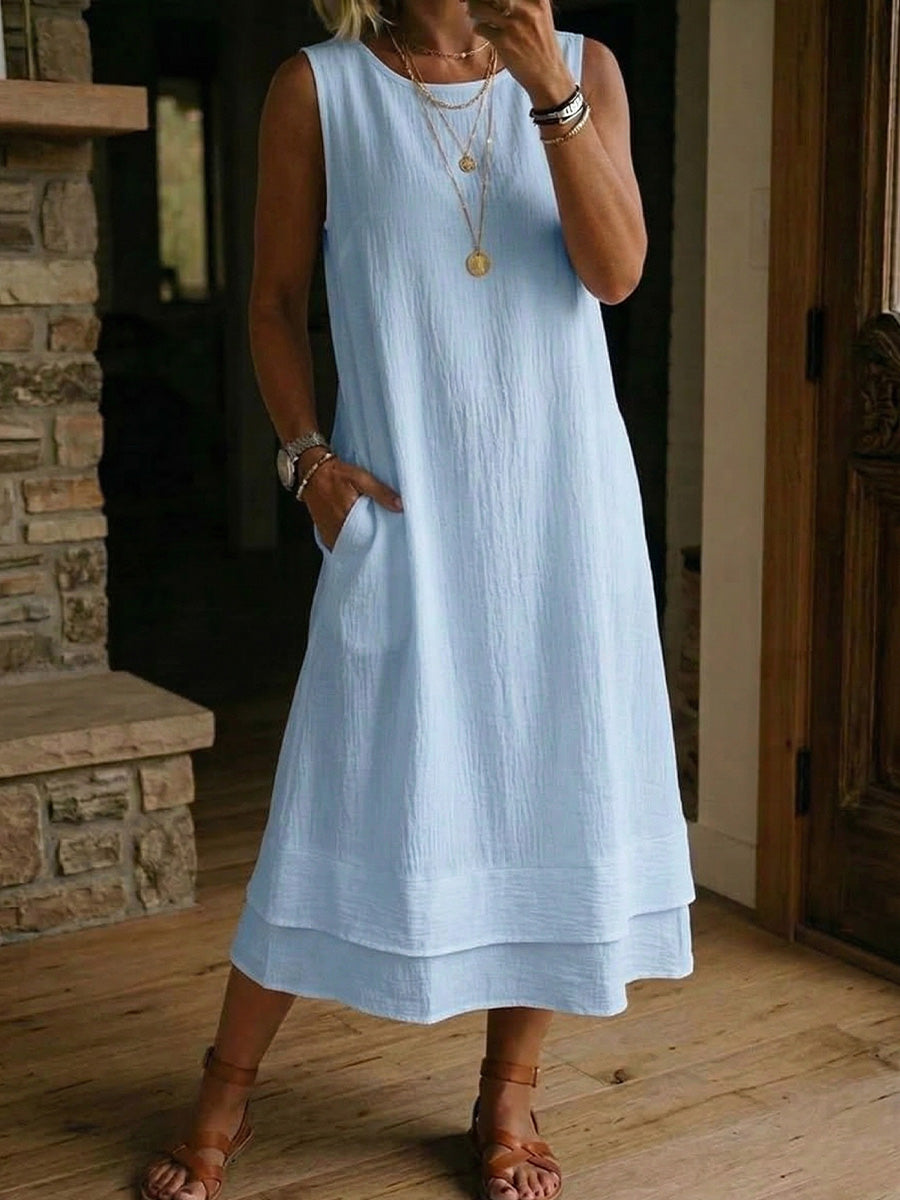 Women's Round-neck Sleeveless Dress