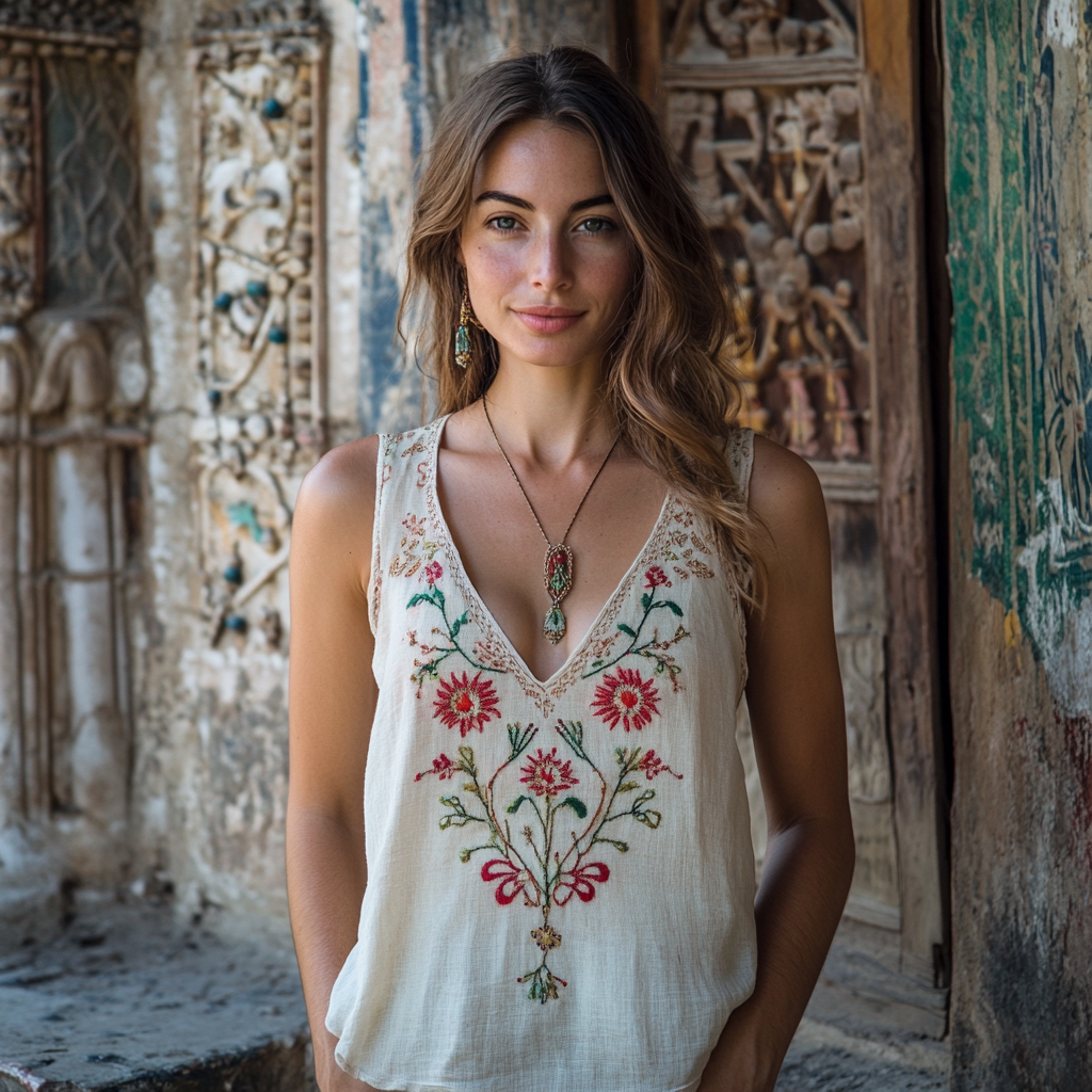 Women's Bohemian Vintage Floral Embroidered Vest
