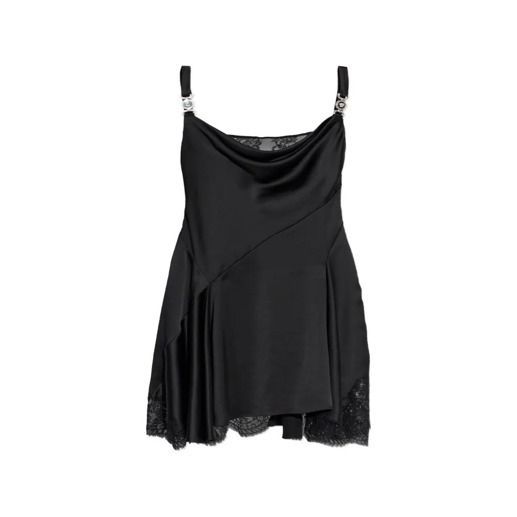 🖤 Abito corto Versace in raso nero con pizzo