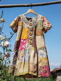 Summer colorful vacation patchwork contrast dress dfe2