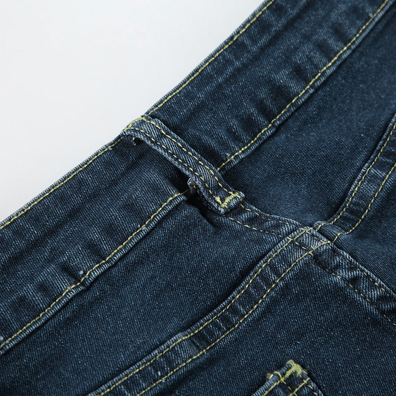 Vintage Bohemian Rose Embroidered Washed Flared Jeans