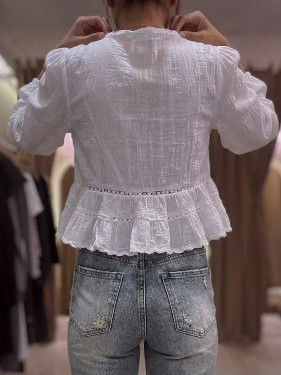 Cozy, Casual Linen And Cotton Shirt With Trim