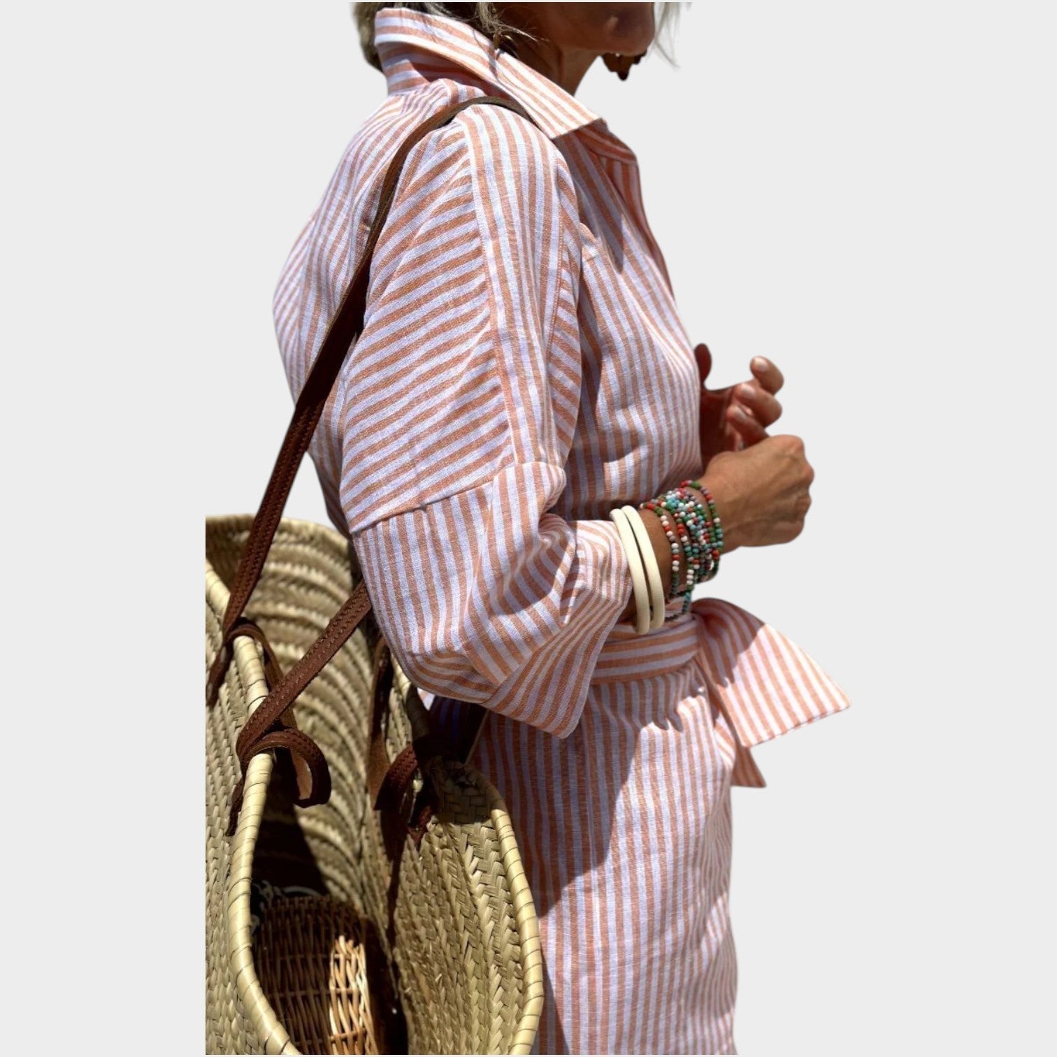Bohemian Printed Midi Shirt Dress