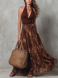 Ethereal Halter Neck Maxi Dress