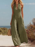 Casual-chic Zip Linen-blend Jumpsuit