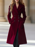 [24-hour shipping out]High-End Temperament Double-Breasted Waist Lapel Coat