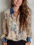 Refined Ivory Floral Print Shirt