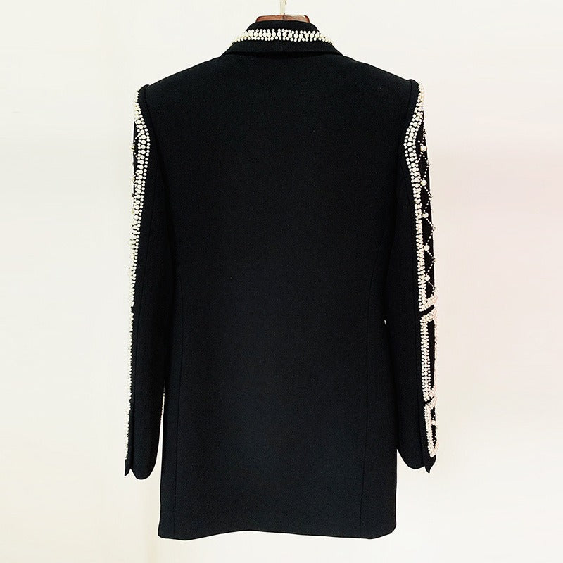 Luxury Handmade Crystal Pearl Blazer