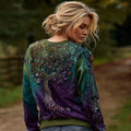Women's Vintage Viking Tree Of Life Art Gradient Comfortable Crew Neck Sweatshirt