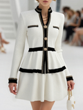 [24-hour shipping out]Elegant Urban High Quality Long Sleeve Top And Pleated Skirt Two Piece Set