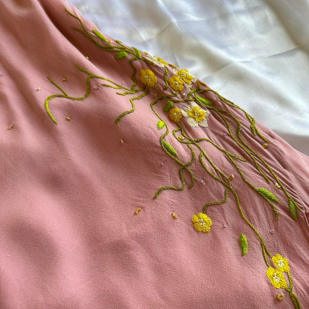 Women's Pink and Yellow Dress