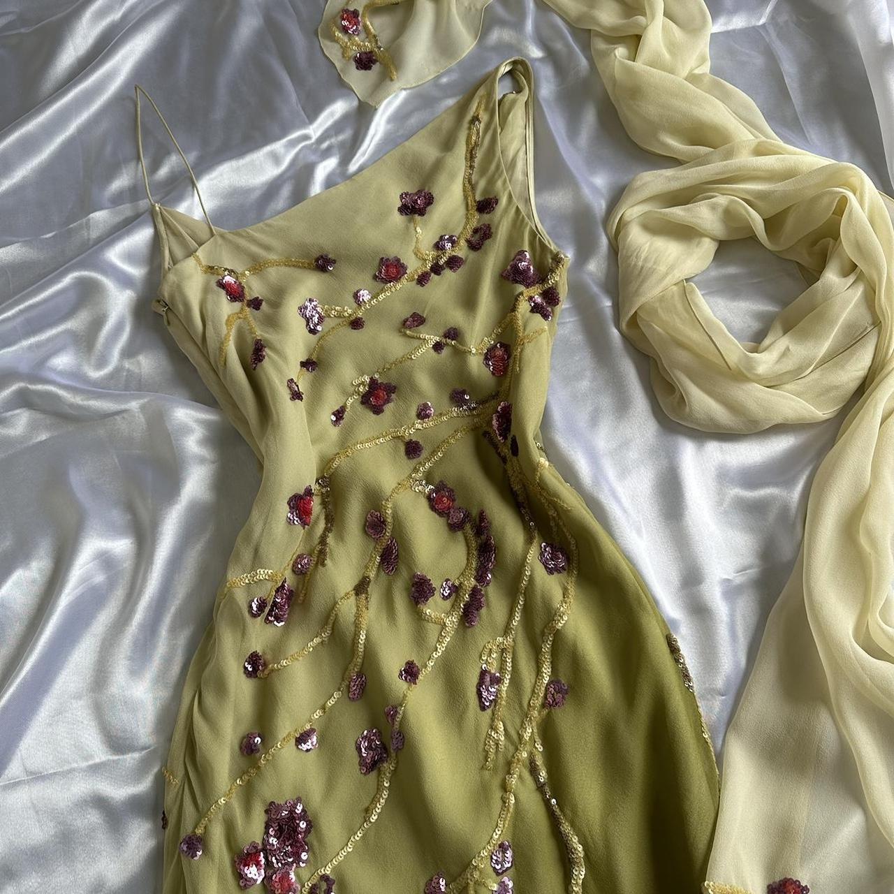 Women's Green and White Dress