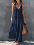 Bohemian Patchwork Cotton Linen Maxi Dress