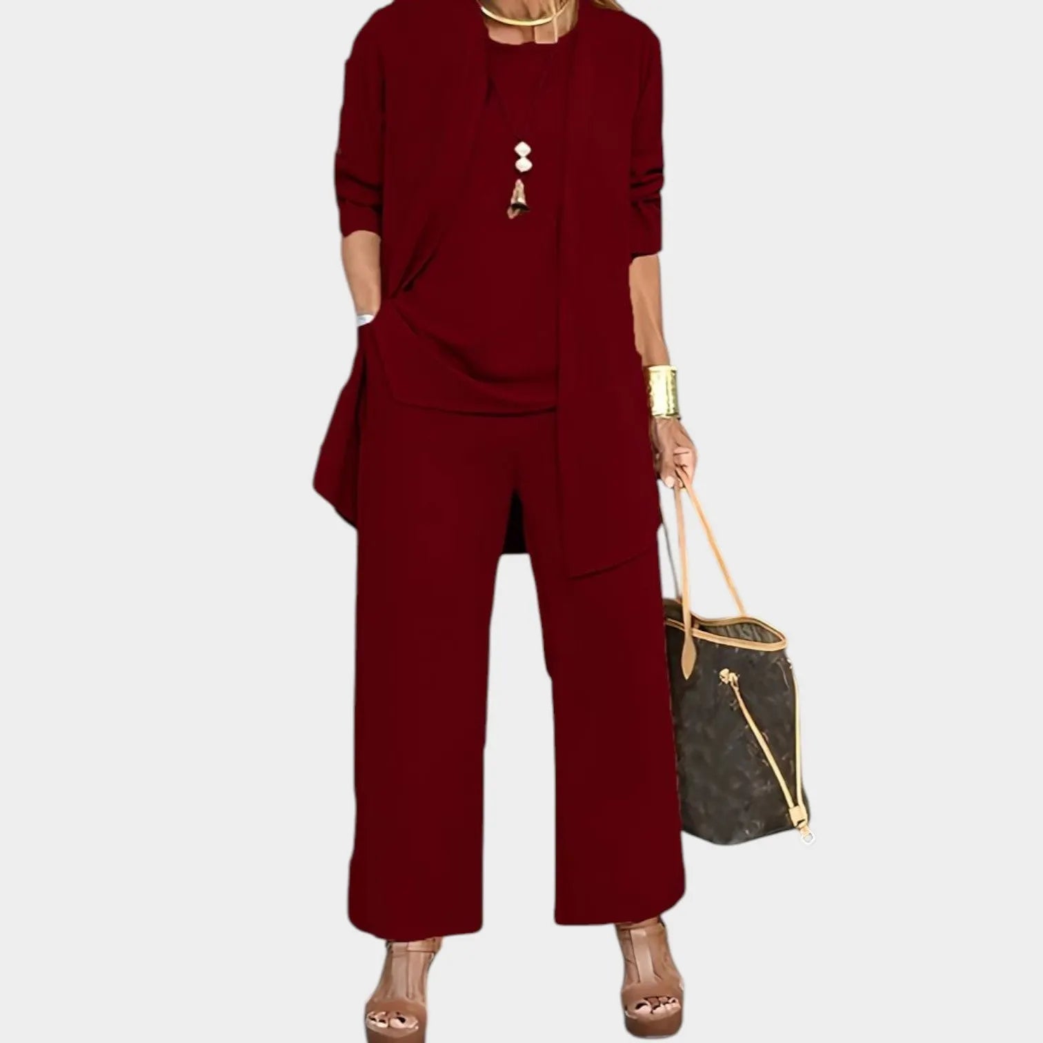 Elegant Relaxed Three-Piece Outfit Set