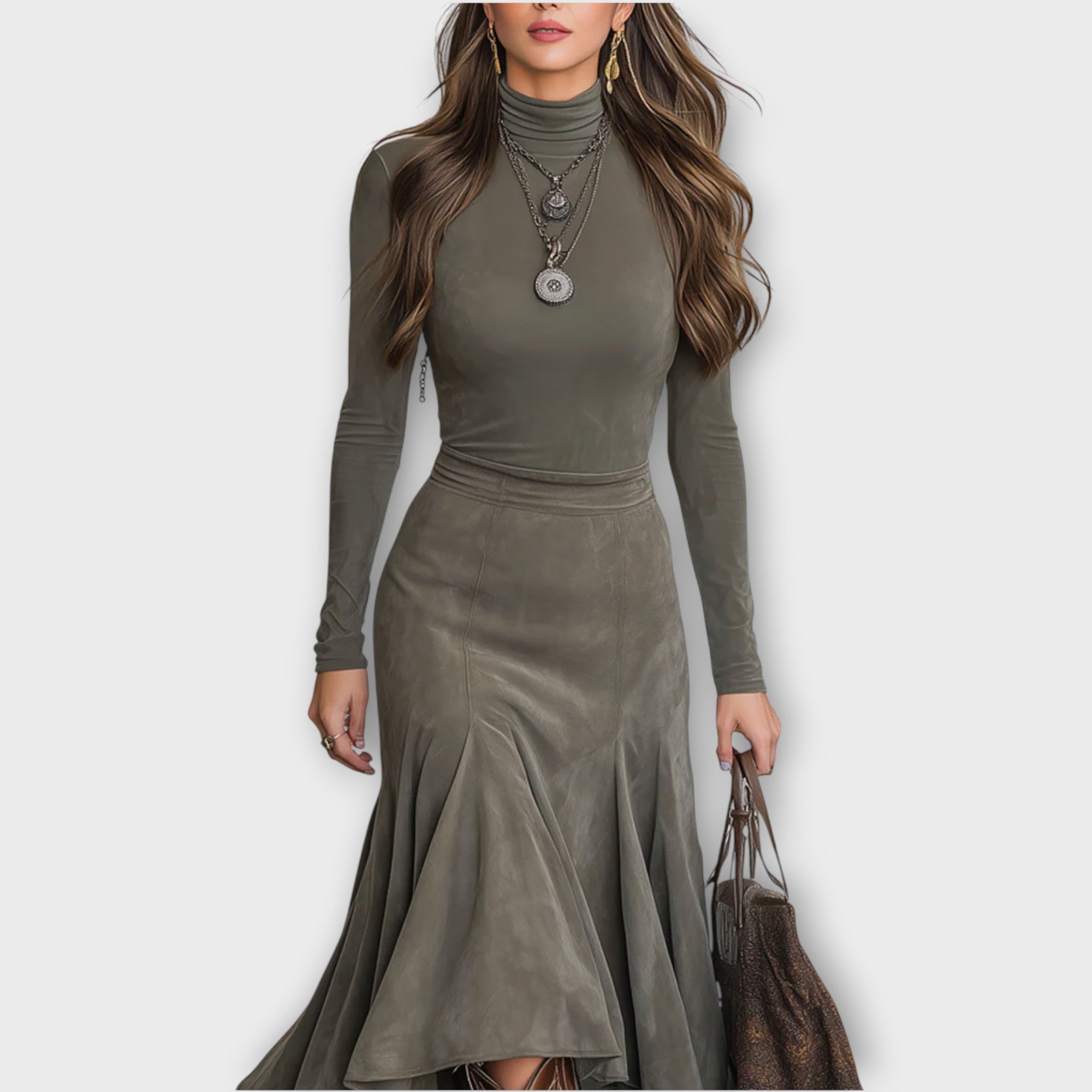 Elegant Layered Maxi Skirt Set